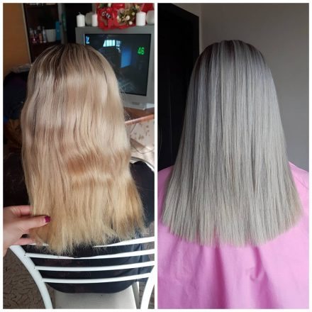 Тонировка блонда до и после фото